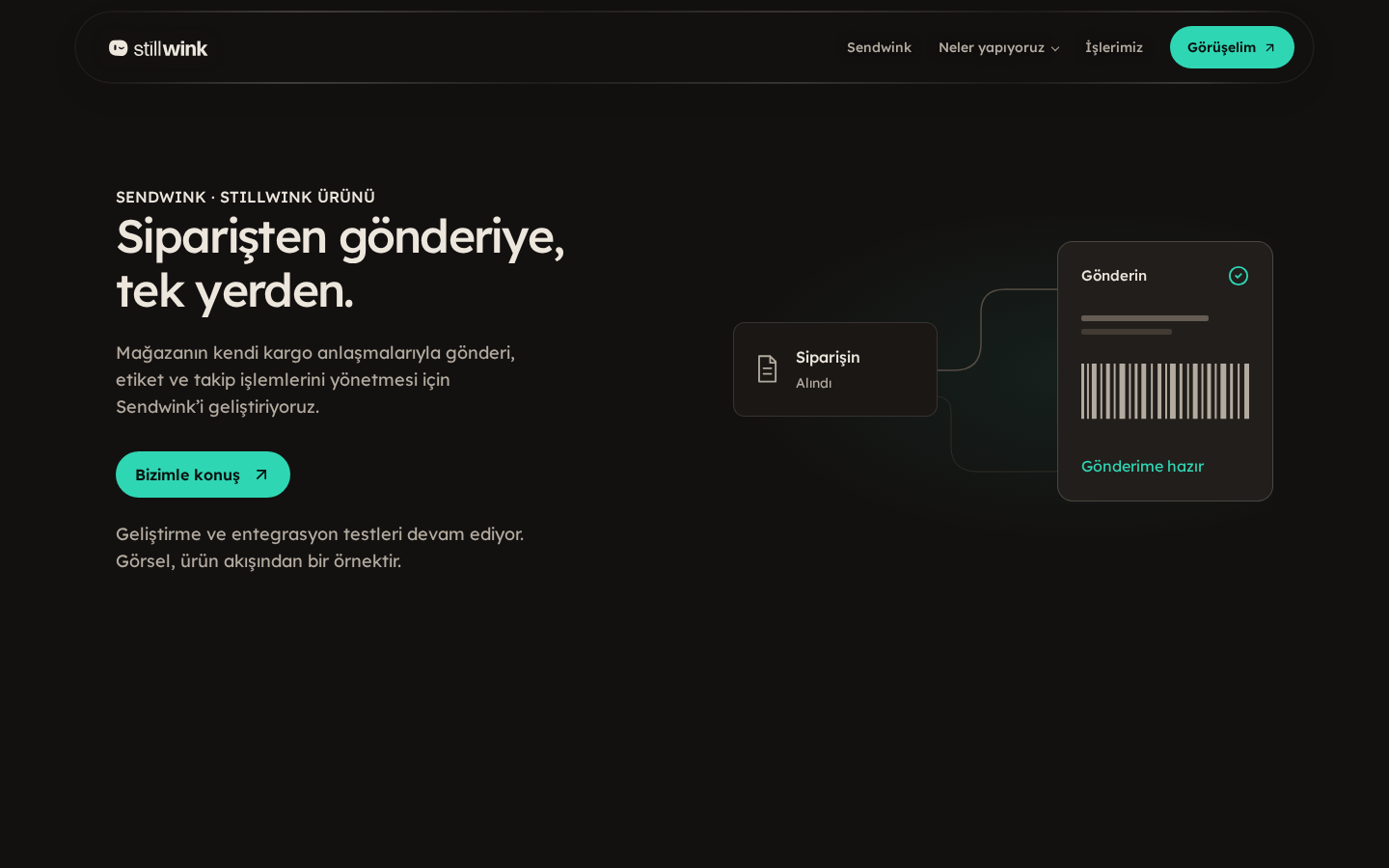 Sendwink: siparişten gönderiye tek yerden.